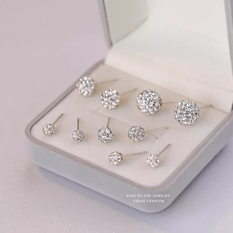 925 Silver,Gold Stud Earrings for Women Fashion Jewelry Free Shipping A  Pair/set